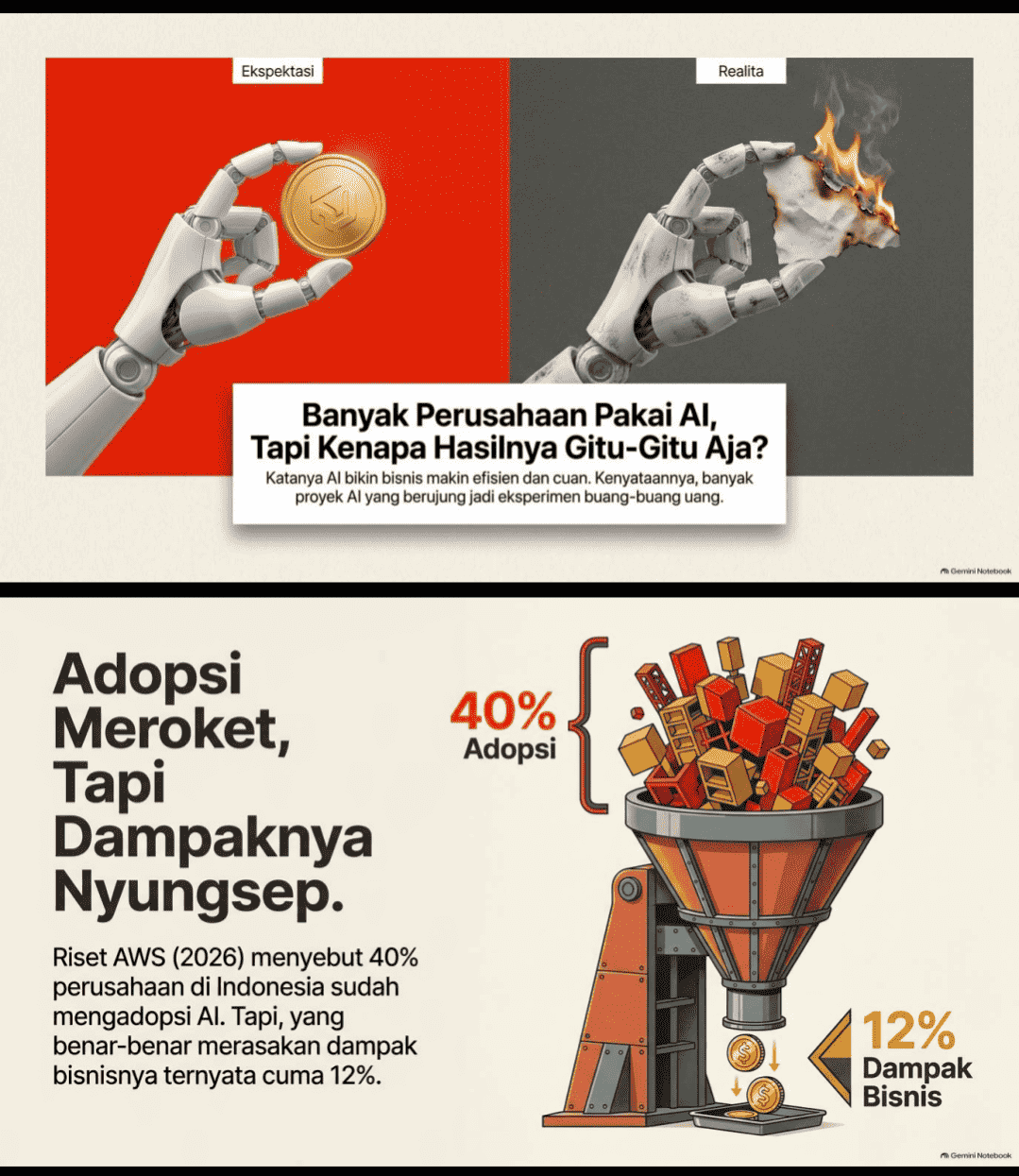 Cover Adopsi AI di Indonesia 2026 : banyak perusahaan pakai ai tapi kenapa hasilnya itu itu aja?